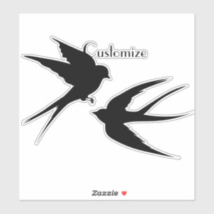 Schwalben Vögel Silhouetten Thunder_Cove Aufkleber