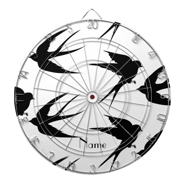 Schwalben Vögel Silhouetten Thunder_Cove Dartscheibe (vorne)