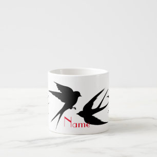 Schwalben Vögel Silhouetten Thunder_Cove Espressotasse