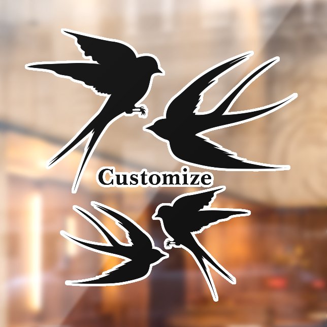 Schwalben Vögel Silhouetten Thunder_Cove Fensteraufkleber (Blatt 2)