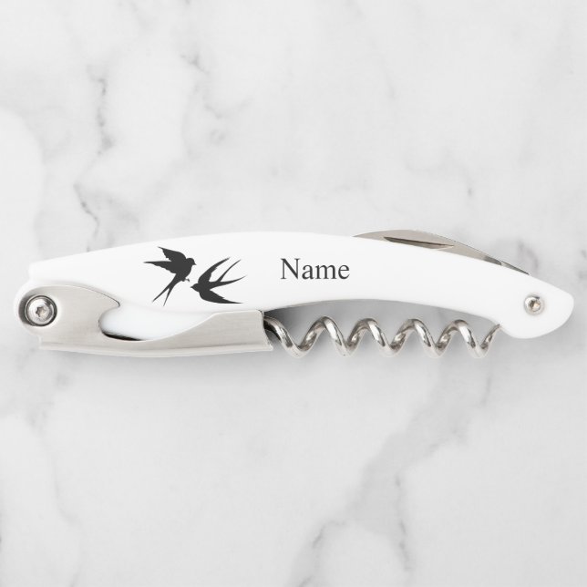 Schwalben Vögel Silhouetten Thunder_Cove Kellnermesser (Vorderseite)