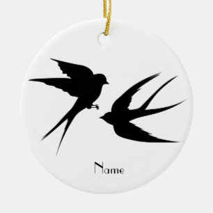 Schwalben Vögel Silhouetten Thunder_Cove Keramik Ornament