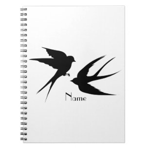 Schwalben Vögel Silhouetten Thunder_Cove Notizblock