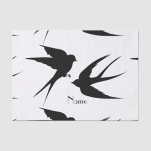 Schwalben Vögel Silhouetten Thunder_Cove Seidenpapier