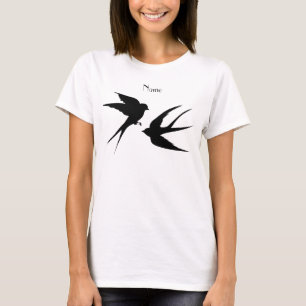 Schwalben Vögel Silhouetten Thunder_Cove   T-Shirt