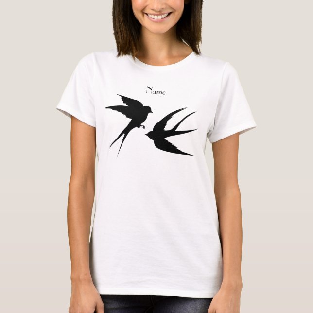 Schwalben Vögel Silhouetten Thunder_Cove   T-Shirt (Vorderseite)