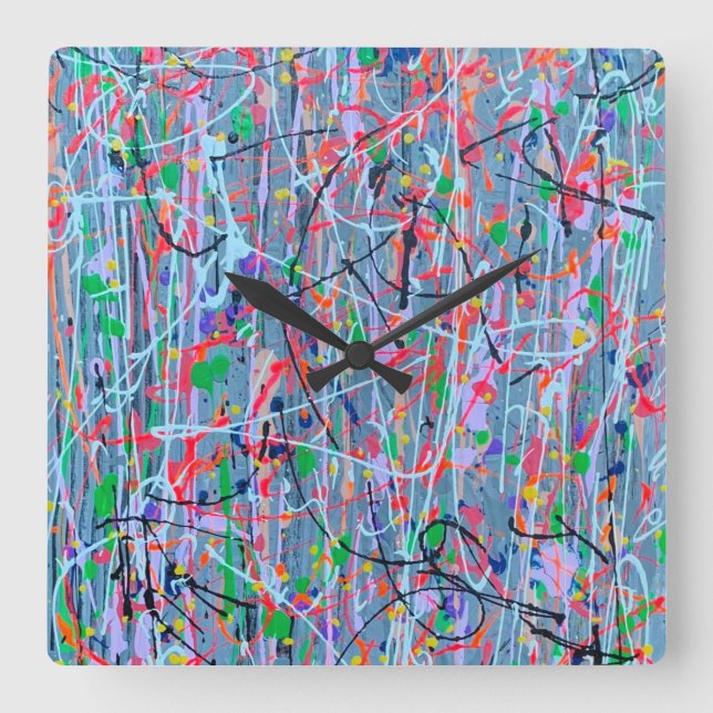 Schwalbenmauer Quadratische Wanduhr (Vorderseite)