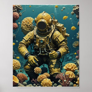 Schwamm-Taucher Poster