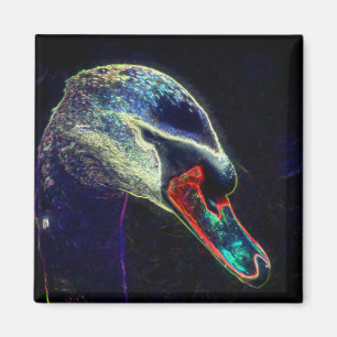 Schwan-Abstrakt-Naturkunst im königlichen Stil Magnet