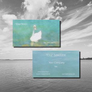 Schwan am Balaton - Aquarell Visitenkarte