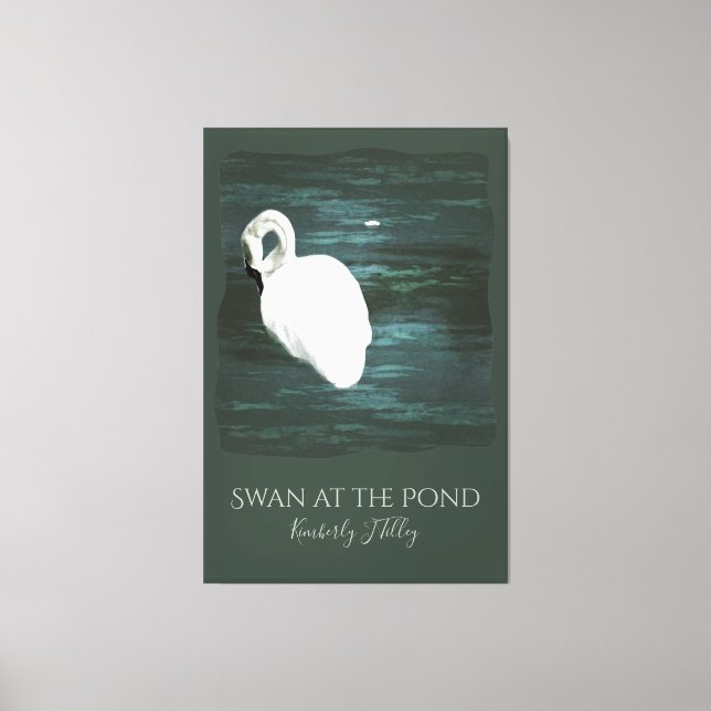 Schwan am Teich Leinwanddruck (Vorderseite)