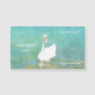 Schwan bei Plattensee - Aquarell Magnetkarte