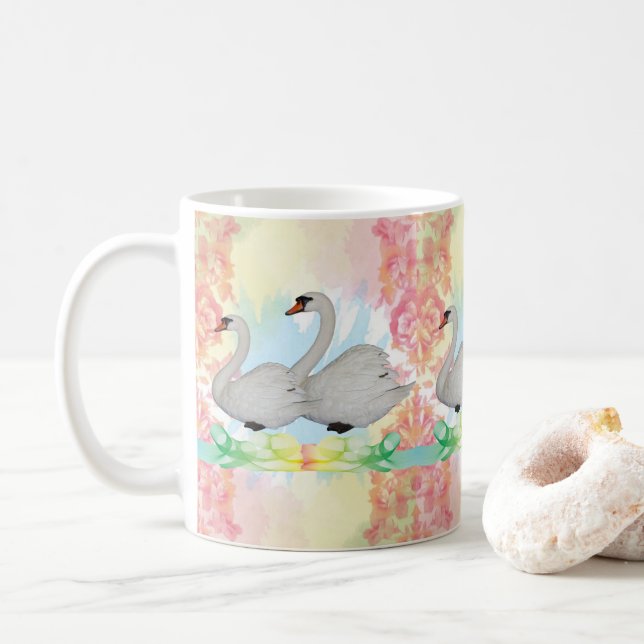 Schwan Blumen Tasse (Mit Donut)