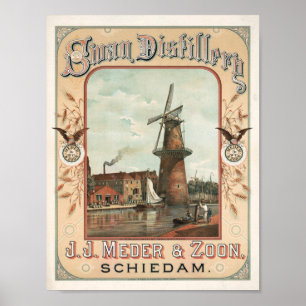 Schwan-Destillerie, J.J. Meder & Zoon, Schiedam Poster