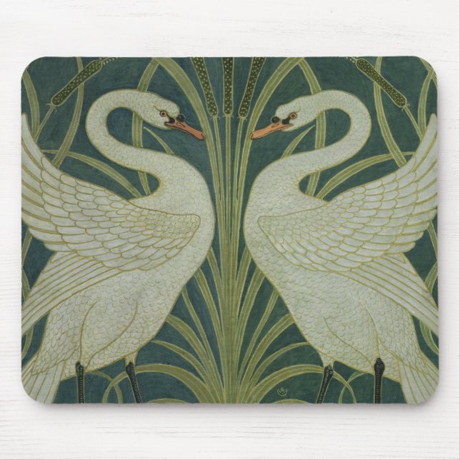 "Schwan-, Eile- und Iris" Tapetenentwurf Mousepad (Vorne)