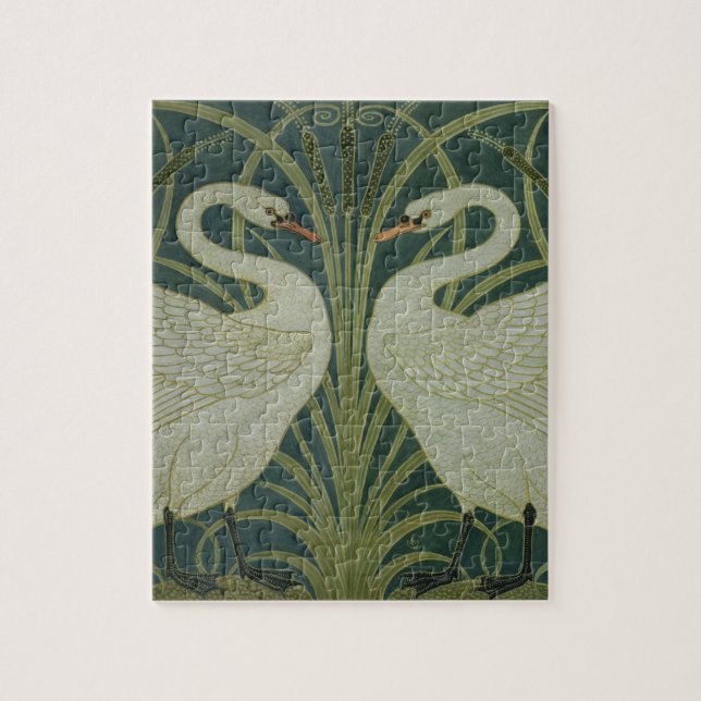 "Schwan-, Eile- und Iris" Tapetenentwurf Puzzle (Vertikal)