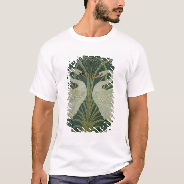 "Schwan-, Eile- und Iris" Tapetenentwurf T-Shirt (Vorderseite)