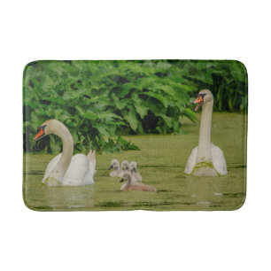 Schwan-Familie Badematte