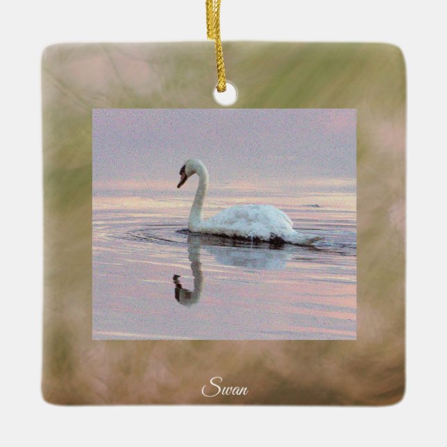 Schwan Foto Ornament  (Vorderseite)
