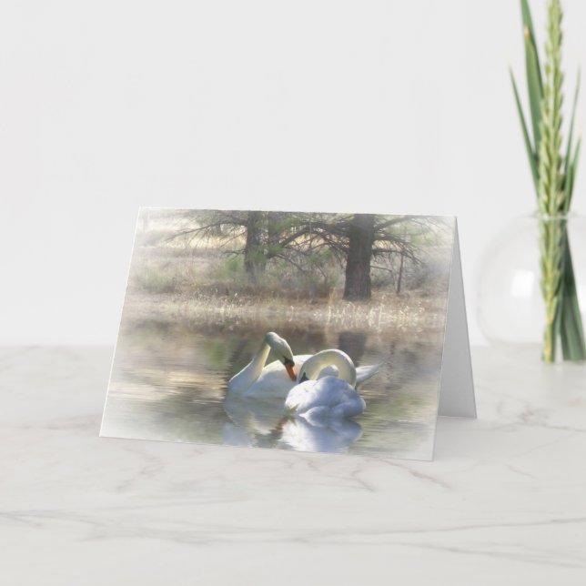 Schwan-frohe Weihnacht-Karte Feiertagskarte (Vorderseite)