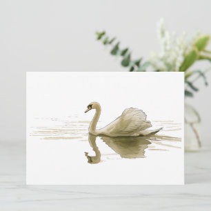 Schwan gleitet über Wasser Einladung