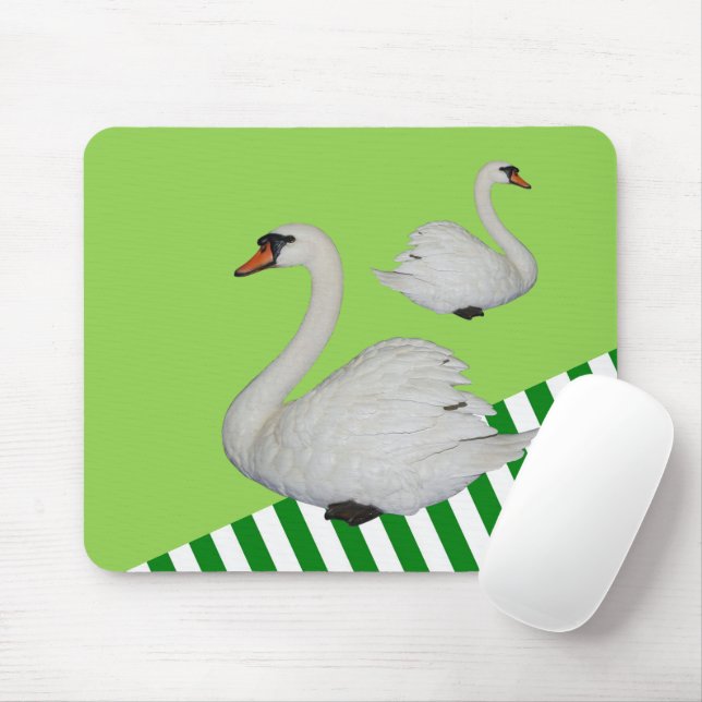 Schwan Green Stripe Maus Pad! Mousepad (Mit Mouse)