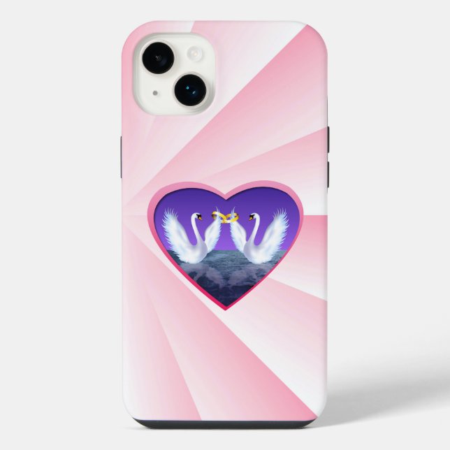 Schwan Hochzeit iPhone Hülle (Rückseite)