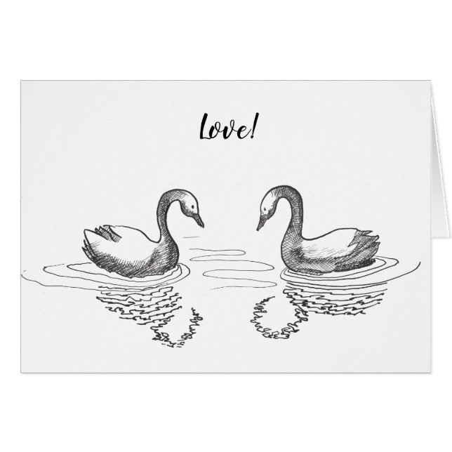 Schwan in Tinte. (Vorderseite (Horizontal))