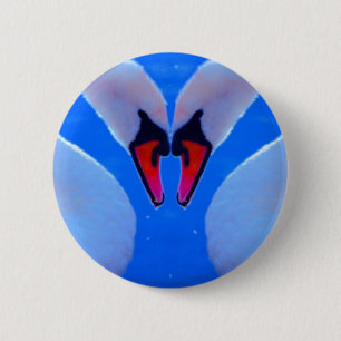 Schwan-Liebe, romantisches Herz-geformte Hälse Button