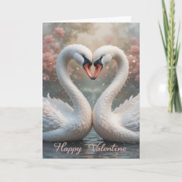 Schwan Liebes Valentinstag Eleganter Romantischer Feiertagskarte