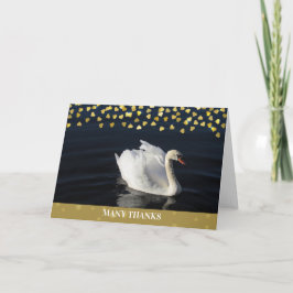 Schwan mit Goldherzen Karte