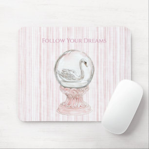 Schwan mit rosa Streifen Mousepad