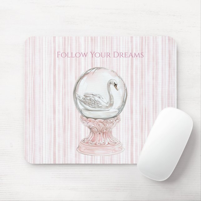 Schwan mit rosa Streifen   Mousepad (Mit Mouse)