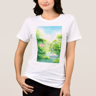 Schwan Natur Umarmung Tri-Blend Shirt