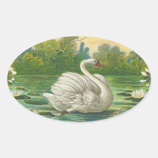 Schwan Ovaler Aufkleber