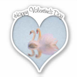 Schwan-Paar Lebenspartner Valentinstag  Aufkleber