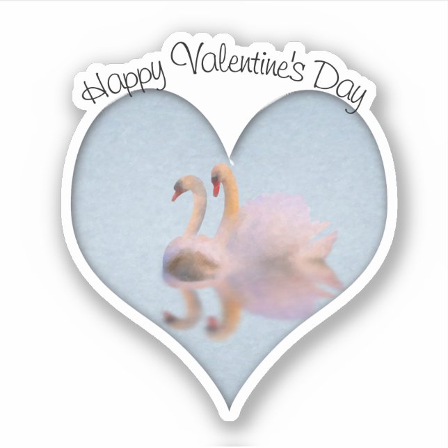 Schwan-Paar Lebenspartner Valentinstag  Aufkleber (Vorderseite)
