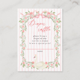 Schwan Pink Bow Floral Baby Dusche Windelwanne Win Begleitkarte