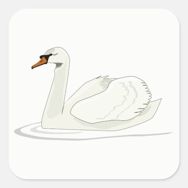 Schwan Quadratischer Aufkleber (Vorderseite)