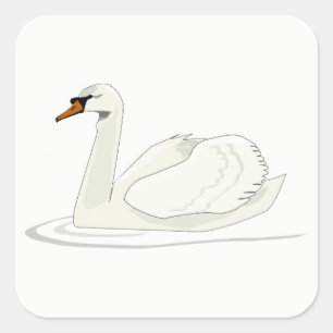 Schwan Quadratischer Aufkleber