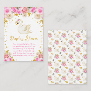 Schwan Rosa und Goldene Rosen Display Baby Shower Begleitkarte