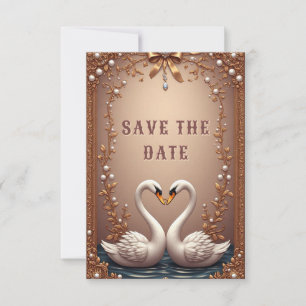💍 Schwan-Roségoldene Hochzeitsdekoration 💍 Save The Date