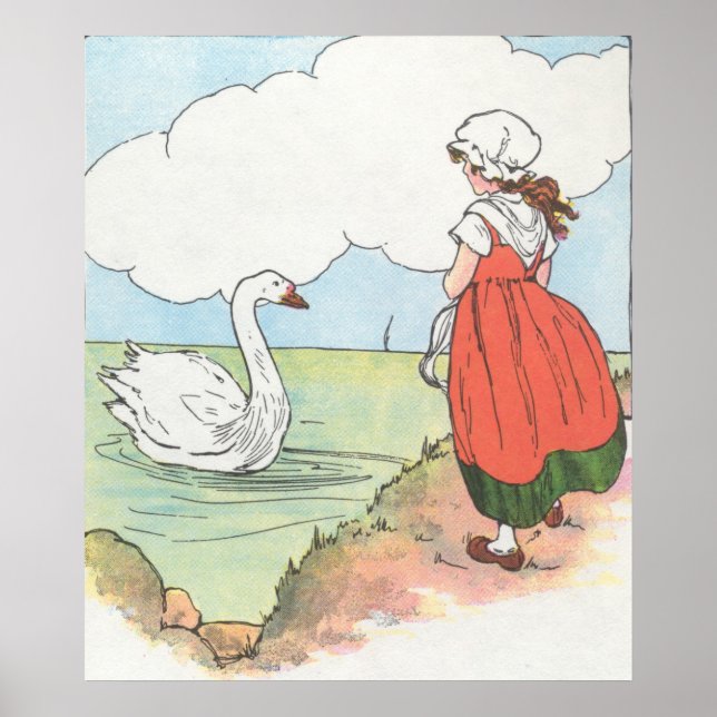 Schwan, Schwan, über das Meer. Schwimmen, Schwan,  Poster (Vorne)