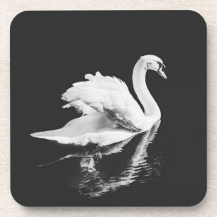 Schwan schwarz und weiß getränkeuntersetzer