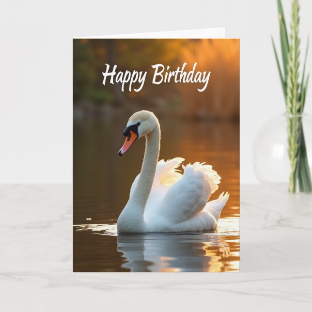 Schwan Serenity Geburtstagskarte Karte (Vorderseite)
