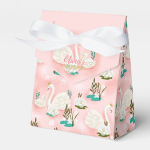 Schwan-Teich-Goldrosa-Babyparty Geschenkschachtel