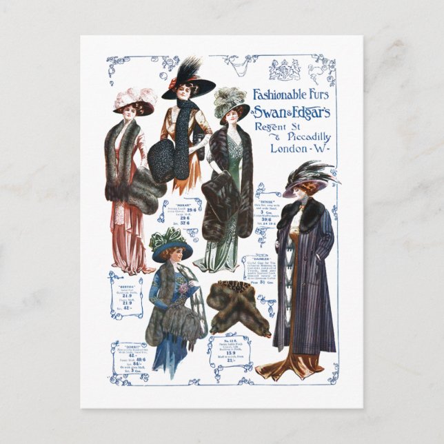 Schwan-u. Edgar modernes Pelze #A Postkarte (Vorderseite)