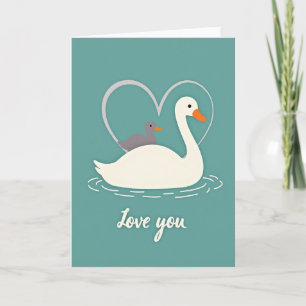 Schwan-Und-Entenküken-Liebe-Dich-Karte Karte
