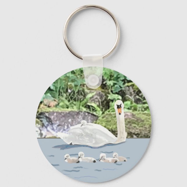 Schwan und Küken Schlüsselanhänger (Vorderseite)