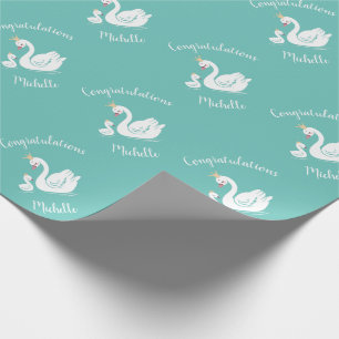 Schwan Vintage Baby Shower Geschenkpapier